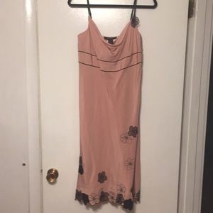 Express pink and black dress with flowers